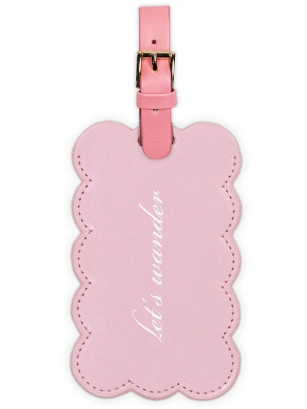 kate spade Pink Scalloped "Let's Wander" Luggage Tag/ BNWT